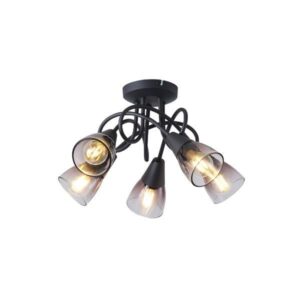 Σποτ μεταλλο γυαλι 5φωτο 5xe14 max 8w 380x185mm φιμε Arte Illumina classy