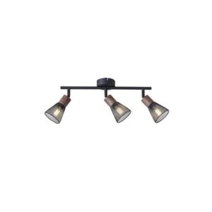 Σποτ με διχτυ μεταλλο-ξυλο 3φωτο 3xe14 max 8w 390x80x145mm μαυρο Arte Illumina meshy