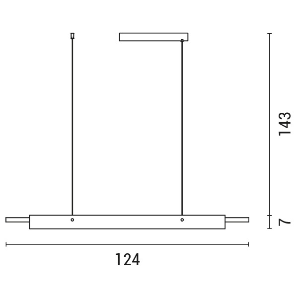 Φωτιστικο κρεμαστο γραμμικο led 20w l124*w5.6*h7cm 3 cct μαυρο Arte Illumina