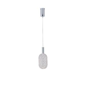 Φωτιστικο κρεμαστο μεταλλο μονοφωτο led 6.3w 648lm 3000k φ130x1588mm ασημι Arte Illumina perforato