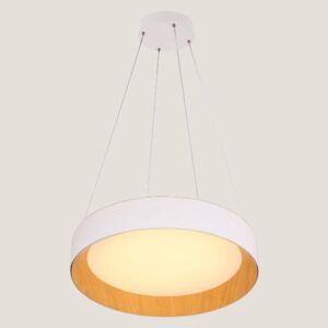 Φωτιστικο κρεμαστο στρογγυλο led 50w 3000κ φ60x11 λευκο-ξυλο δρυς Arte Illumina