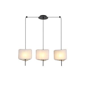 Φωτιστικο κρεμαστο υφασμα 3φωτο 3χε14 max 8w 800x250x900mm μπεζ Arte Illumina toscany