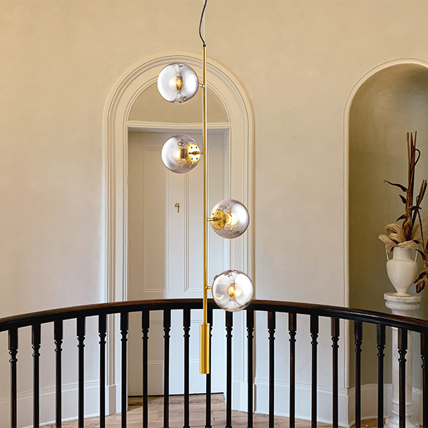 Φωτιστικο κρεμαστο 4φωτο 4xe27 max 15w φ450mm χρυσο Arte Illumina puff