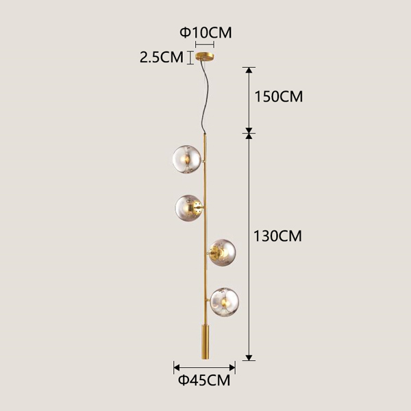 Φωτιστικο κρεμαστο 4φωτο 4xe27 max 15w φ450mm χρυσο Arte Illumina puff