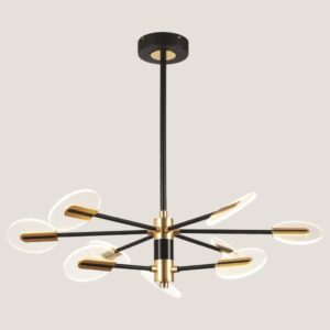Φωτιστικο κρεμαστο 9φωτο led 63w 3cct 88x65 μαυρο-χρυσο Arte Illumina