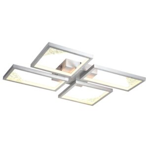 Φωτιστικο οροφης aλουμινιο led 36w 1400lm 3000κ 448x578mm aσημι Arte Illumina square