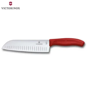 VICTORINOX SWISS CLASSIC ΜΑΧΑΙΡΙ SANTOKU ΑΥΛΑΚΩΤΟ 17εκ. ΚΟΚΚΙΝΗ ΛΑΒΗ – 6.8521.17Β-Box in Thessaloniki