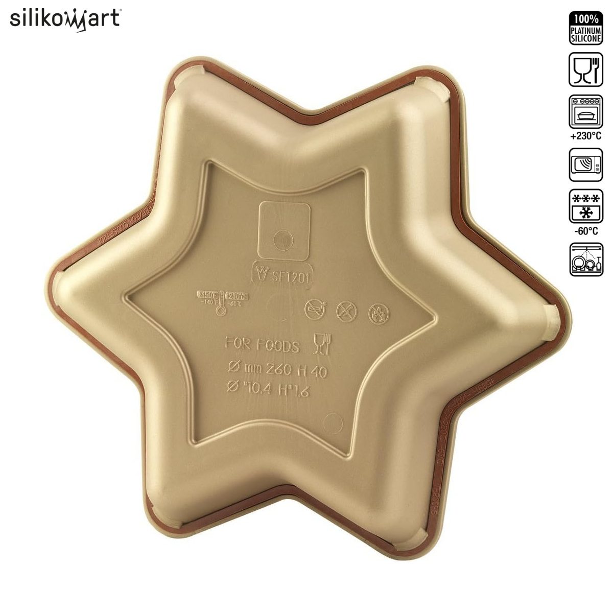 SILIKOMART ETOLIE SFT201 ΦΟΡΜΑ ΣΙΛΙΚΟΝΗΣ ΑΣΤΕΡΙ 1200ml 260x260x40mm-Box in Thessaloniki