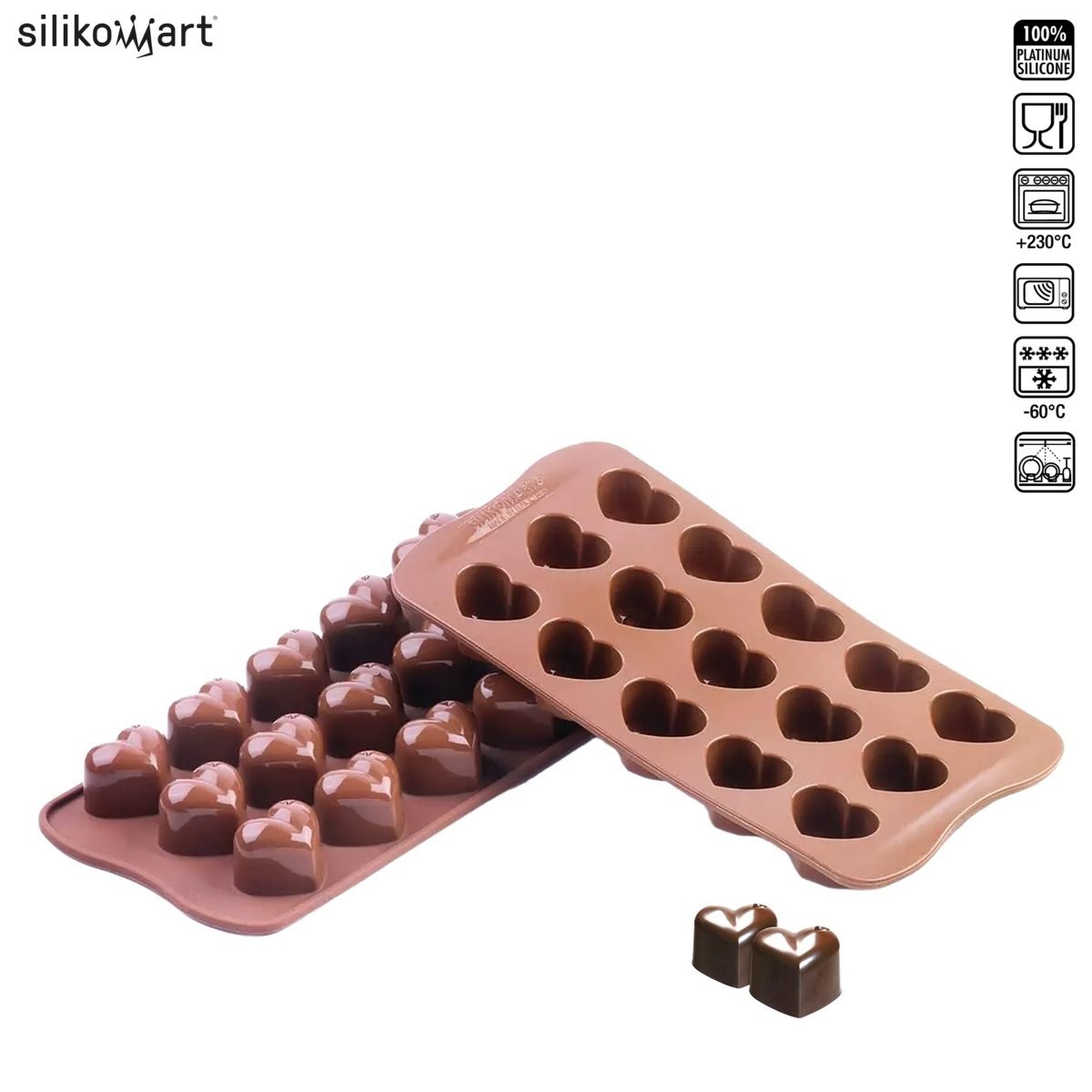 SILIKOMART MON AMOUR SCG01 ΦΟΡΜΑ ΣΙΛΙΚΟΝΗΣ ΓΙΑ ΣΟΚΟΛΑΤΑΚΙΑ ΚΑΡΔΙΑ 15x10ml-Box in Thessaloniki