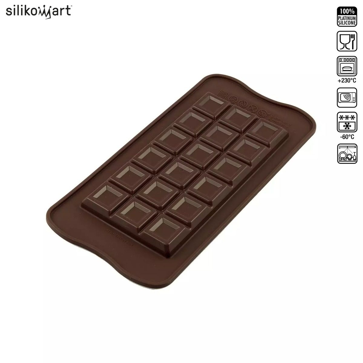 SILIKOMART TABLETTE CHOCO BAR SCG37 ΦΟΡΜΑ ΣΙΛΙΚΟΝΗΣ ΣΟΚΟΛΑΤΑΣ 91ml 154x77x9mm-Box in Thessaloniki