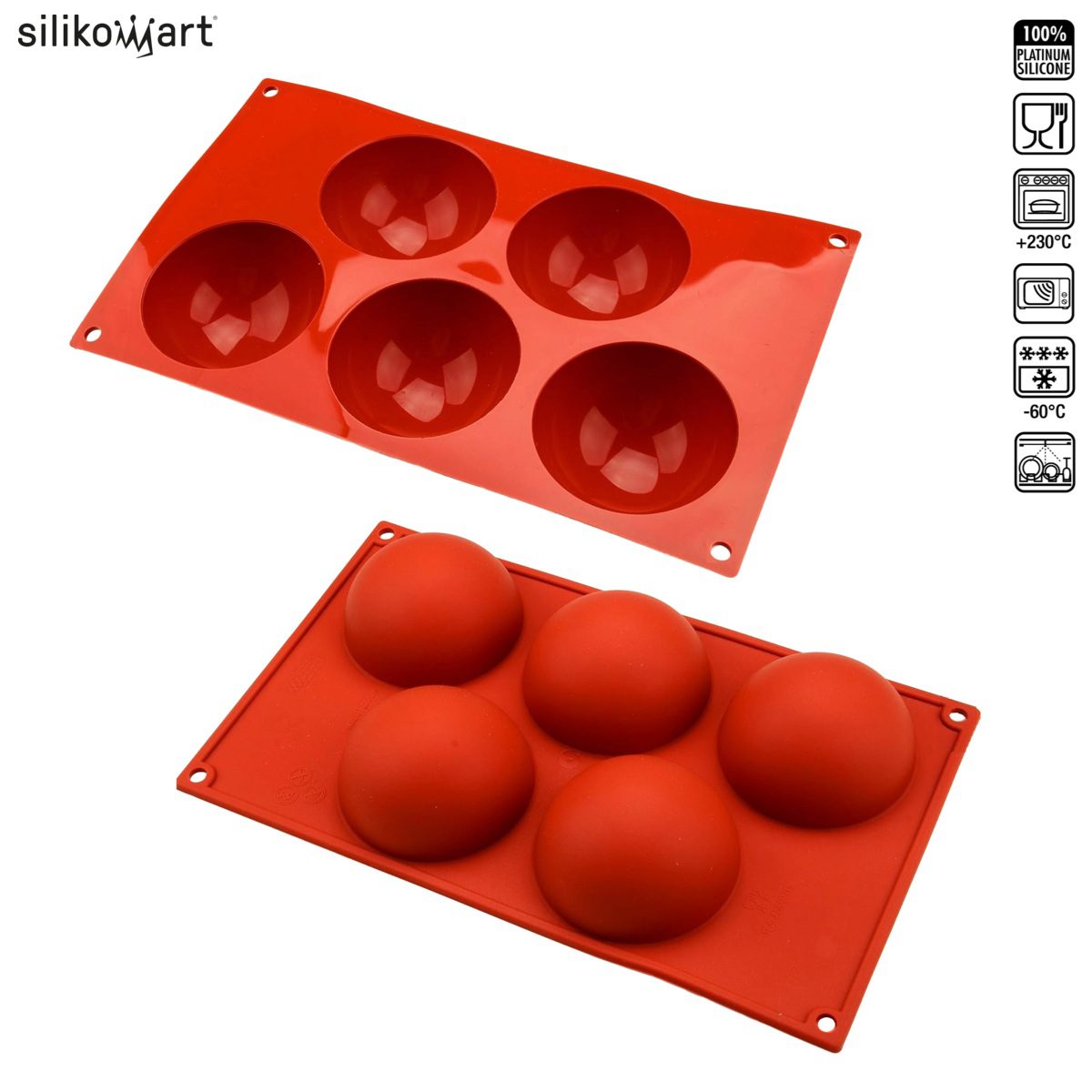 SILIKOMART CLASSIC SF001 SEMISFERA ΦΟΡΜΑ ΣΙΛΙΚΟΝΗΣ 5x120ml Ø80x40mm-Box in Thessaloniki