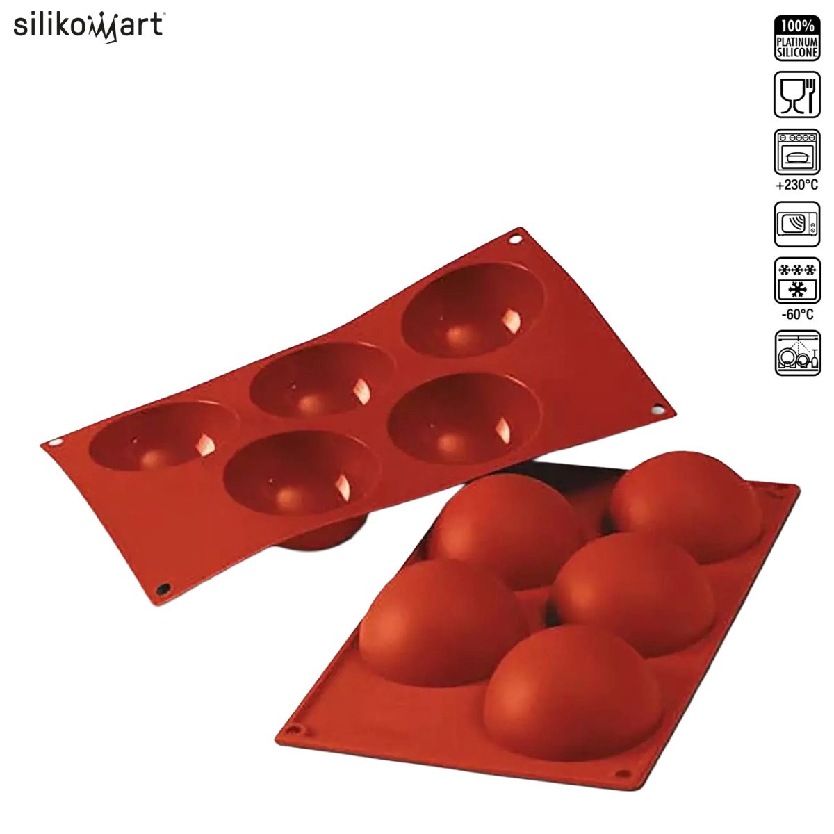 SILIKOMART CLASSIC SF001 SEMISFERA ΦΟΡΜΑ ΣΙΛΙΚΟΝΗΣ 5x120ml Ø80x40mm-Box in Thessaloniki