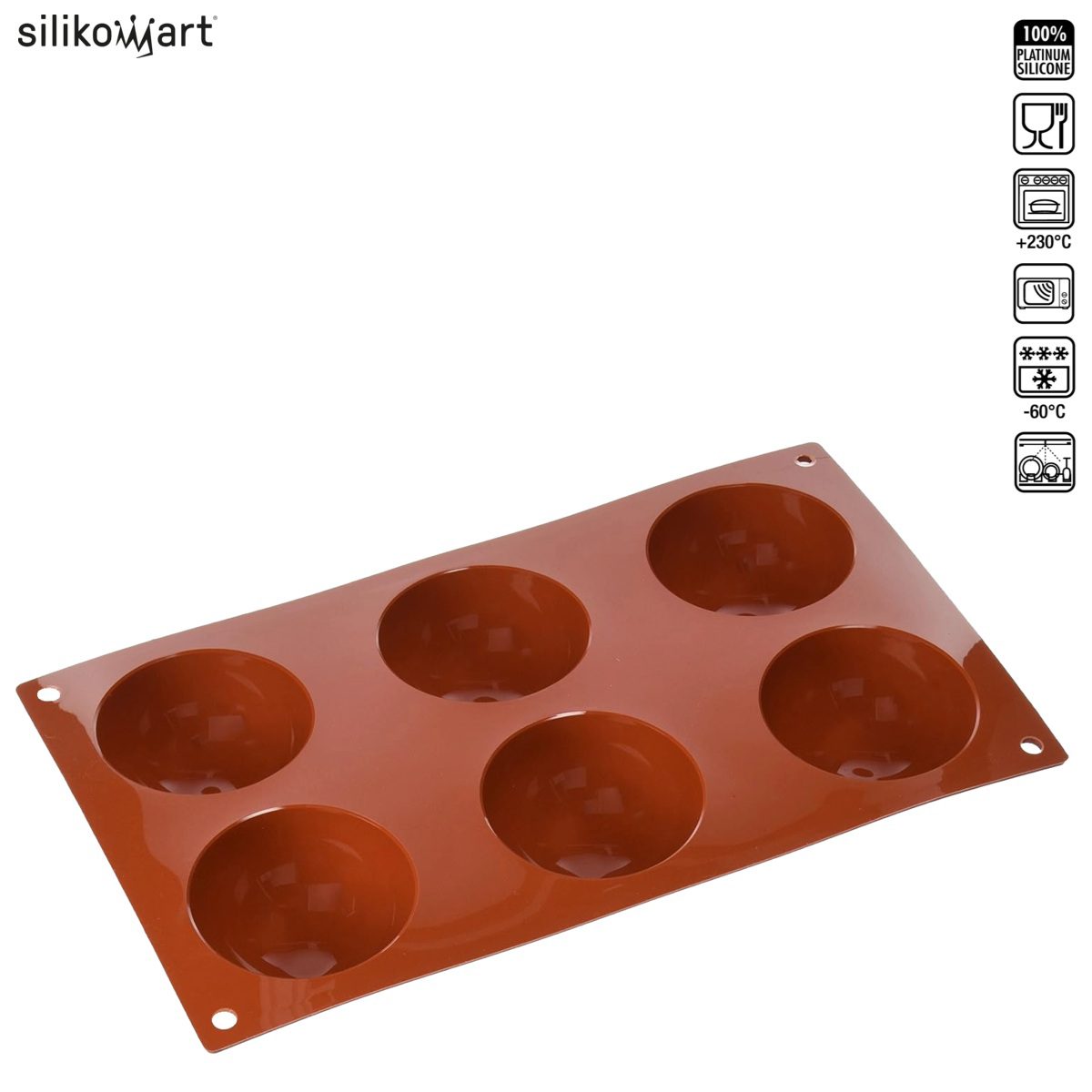 SILIKOMART CLASSIC SF002 SEMISFERA ΦΟΡΜΑ ΣΙΛΙΚΟΝΗΣ 6x80ml Ø70x35mm-Box in Thessaloniki