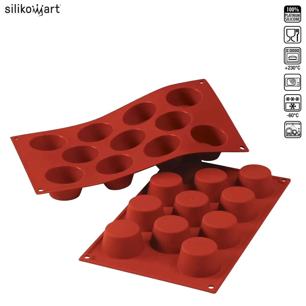 SILIKOMART CLASSIC SF022 SMALL MUFFIN ΦΟΡΜΑ ΣΙΛΙΚΟΝΗΣ 11x50ml Ø51x28mm-Box in Thessaloniki