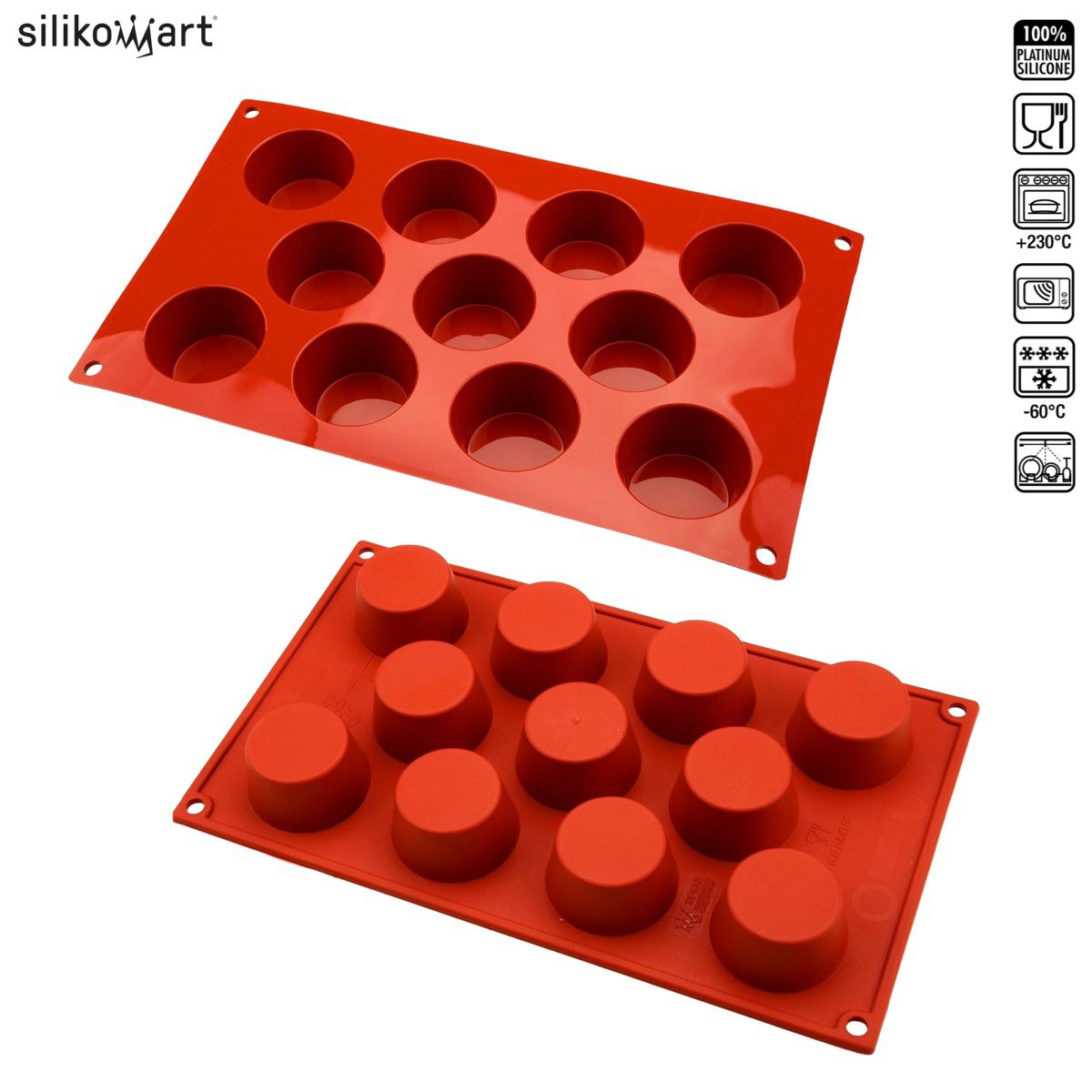 SILIKOMART CLASSIC SF022 SMALL MUFFIN ΦΟΡΜΑ ΣΙΛΙΚΟΝΗΣ 11x50ml Ø51x28mm-Box in Thessaloniki