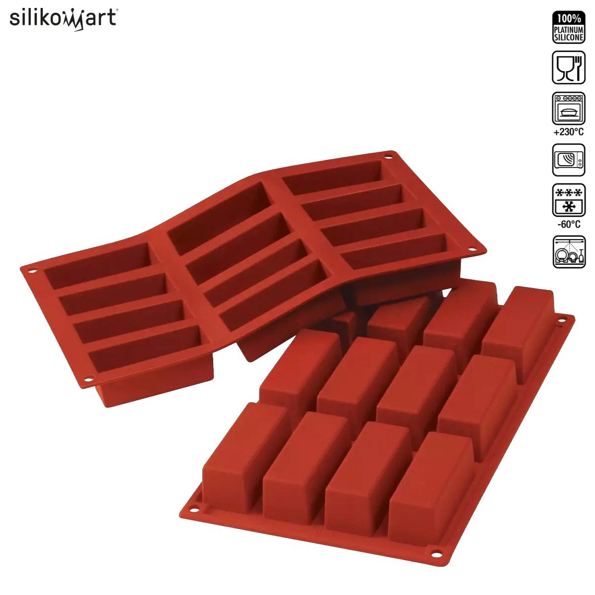 SILIKOMART CLASSIC SF026 MINI CAKE ΦΟΡΜΑ ΣΙΛΙΚΟΝΗΣ 12x70ml 79x29x30mm-Box in Thessaloniki