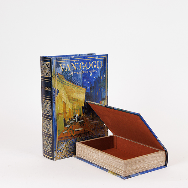 S/2 ΚΟΥΤΙΑ ΒΙΒΛΙΑ VAN GOGH ΞΥΛΙΝΟ ΜΠΛΕ 30x21x7cm / 24x16x5cm