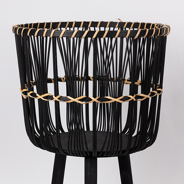 S/3 ΚΑΛΑΘΙΑ ΨΑΘΙΝΑ ΜΑΥΡΟ 37x37x65.5cm/ 32x32x57.5cm/ 27x27x47.5cm
