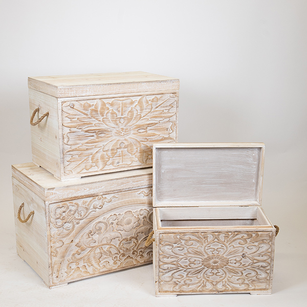 S/3 ΜΠΑΟΥΛΑ ΞΥΛΙΝΑ ΛΕΥΚΑ ΜΕ ΣΧΕΔΙΑ 72x40.5x41cm/ 55.5x33.5x36.5cm/ 47.5x26.5x31cm