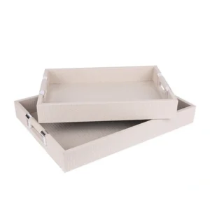 S/2 δισκοι ξυλινοι κρεμ - ασημι 40x30x5cm / 34x24x5cm | 819-01584 .Box In Θεσσαλονίκη - 25ης Μαρτίου 111