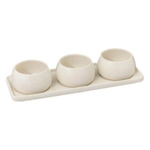 Μπωλ σερβ."NORA"STONEWARE λευκό σετ3 σε βάση Φ9