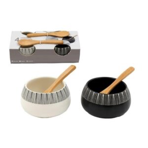 Μπωλ σετ 2 με bamboo κουτάλι 10X19X6.5cm 014.KG3890