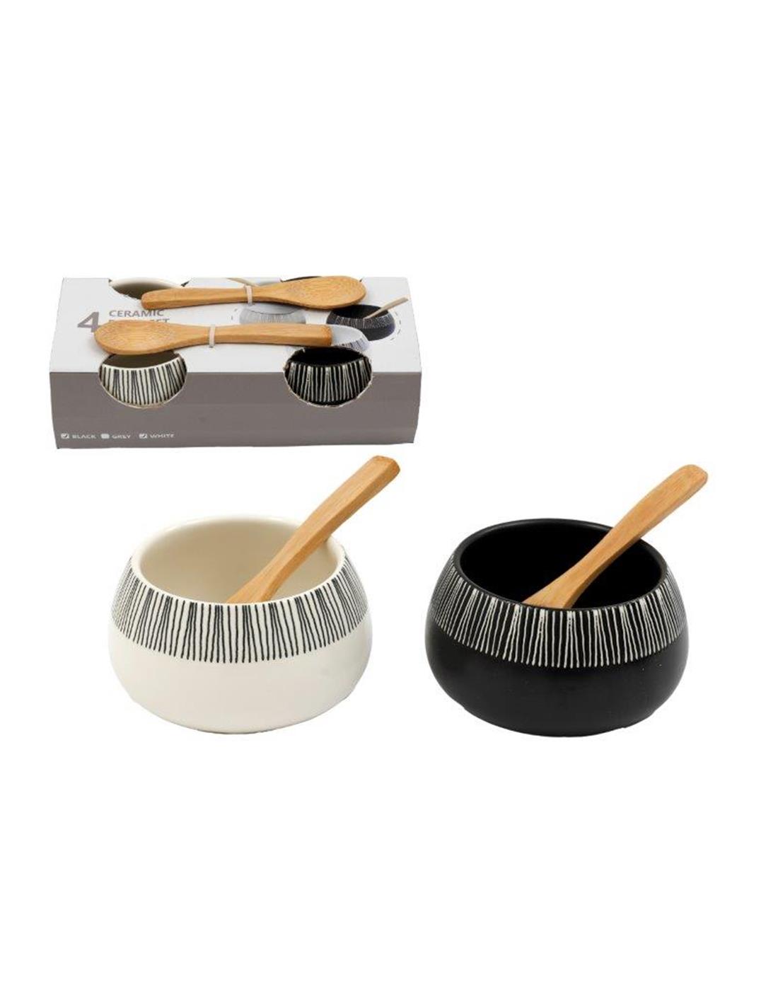 Μπωλ σετ 2 με bamboo κουτάλι 10X19X6.5cm 014.KG3890