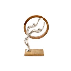 Ζευγάρι με στεφάνι /Αλουμίνιο/ξύλο mango 19 X 7.5 X31 cm 014.OR1673