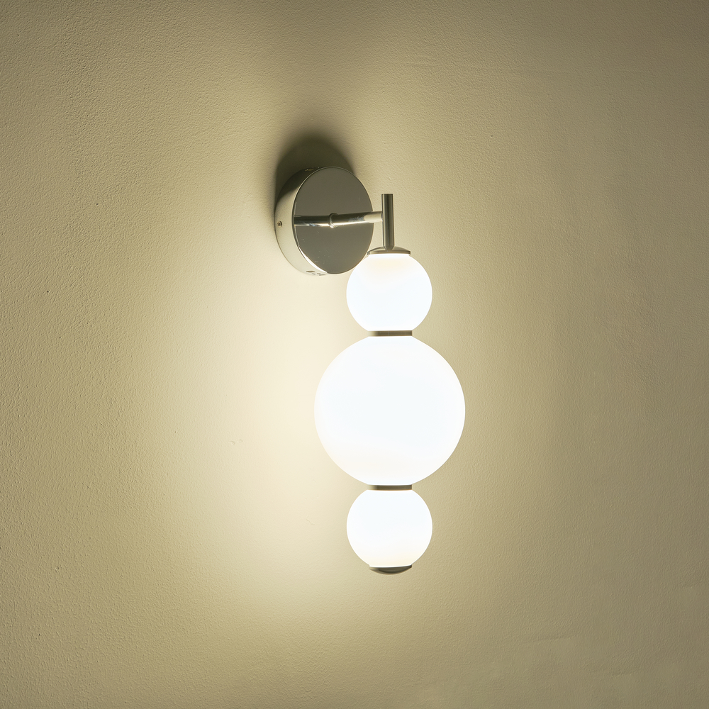 Απλικα τοιχου αλουμινιο-γυαλι led 12.6w 1440lm 3000k 450x240x185mm λευκο Arte Illumina blossom