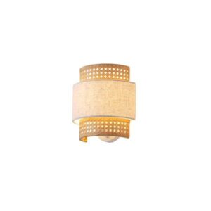 Απλικα τοιχου μεταλλο-υφασμα 1xe27 max 15w 240x230x140mm mπεζ-ματ λευκο Arte Illumina isla