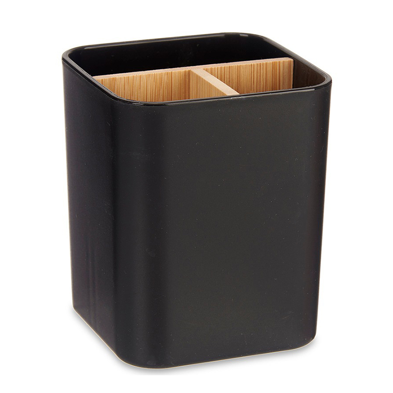 Θήκη κουζίνας μαύρη/bamboo χωρίσματα 9 x 9 x 11 cm | 029.89417 - Box In Θεσσαλονίκη - 25ης Μαρτίου 111