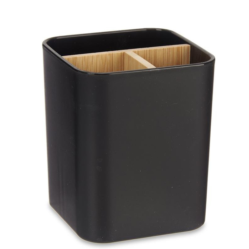 Θήκη κουζίνας μαύρη/bamboo χωρίσματα 9 x 9 x 11 cm | 029.89417 - Box In Θεσσαλονίκη - 25ης Μαρτίου 111