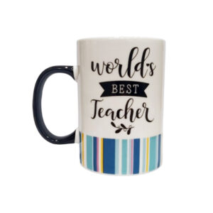 Κεραμική κούπα " World's  best Teacher " μαύρο χερούλι και πολυτελές κουτί δώρου 360ml Etoile LM-661C - Box In Θεσσαλονίκη - 25ης Μαρτίου 111