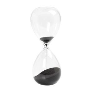 Μεγάλη Γυάλινη Κλεψύδρα “Time” με Μαύρη Άμμο 15x15x38cm | OR0902 - Box In Θεσσαλονίκη - 25ης Μαρτίου 111