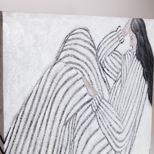 ΠΙΝΑΚΑΣ ΚΑΜΒΑΣ ΓΥΝΑΙΚΑ ΛΕΥΚΟΣ - ΜΑΥΡΟΣ 60x3.8x90cm