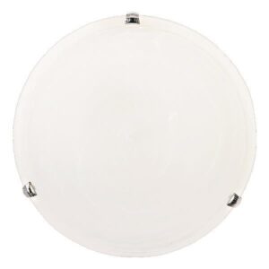 Πλαφονιερα τοιχου γυαλι 1xε27 max 15w φ300mm λευκο-ασημι Arte Illumina eris