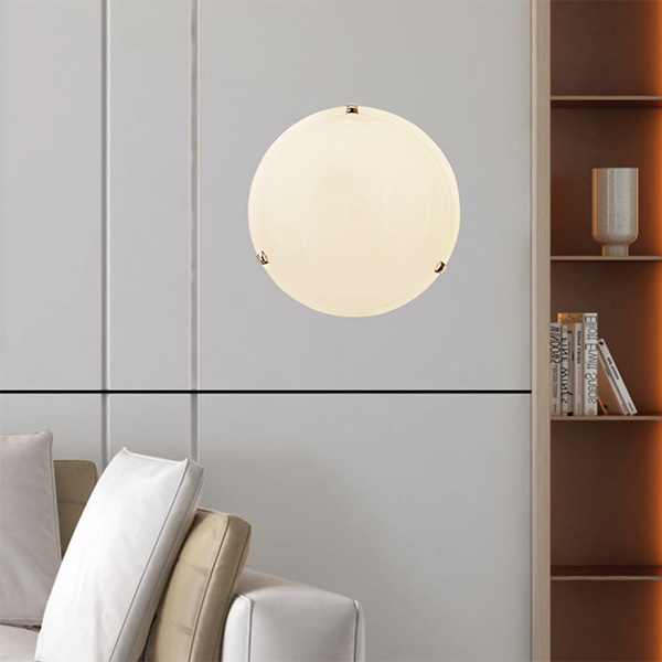 Πλαφονιερα τοιχου γυαλι 2xe27 max 15w φ400mm μελι-μπρονζε Arte Illumina eris