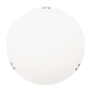 Πλαφονιερα τοιχου γυαλι 2xe27 max 15w φ400x90mm λευκο-ασημι Arte Illumina paros