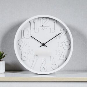 Ρολόι Τοίχου Πλαστικό Λευκό - Γκρι 30.5cm | 813-30056 – Σύγχρονο  Wall Clock - Box In Θεσσαλονίκη - 25ης Μαρτίου 111
