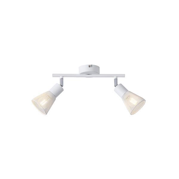 Σποτ με διχτυ μεταλλο 2φωτο 2xe14 max 8w 255x80x145mm λευκο Arte Illumina meshy