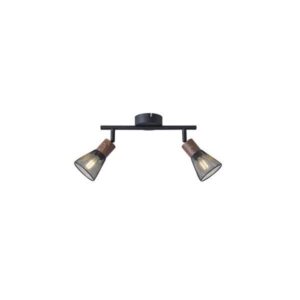 Σποτ με διχτυ μεταλλο-ξυλο 2φωτο 2xe14 max 8w 255x80x145mm μαυρο Arte Illumina meshy