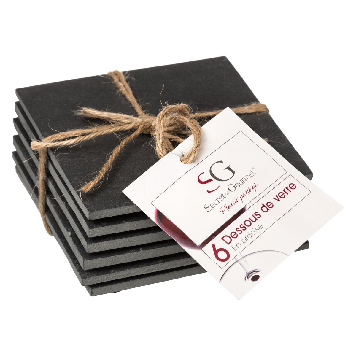 Σετ 6 Τεμάχια Σουβέρ Σχιστόλιθος Anthracite 10x10cm | 07.150079 – Minimal Natural Slate Coasters - Box In Θεσσαλονίκη - 25ης Μαρτίου 111