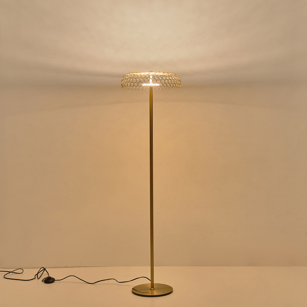 Φωτιστικο επιδαπεδιο μεταλλο στρογγυλο led 10w 1080lm 3000k φ350x1320mm χρυσο Arte Illumina perforato