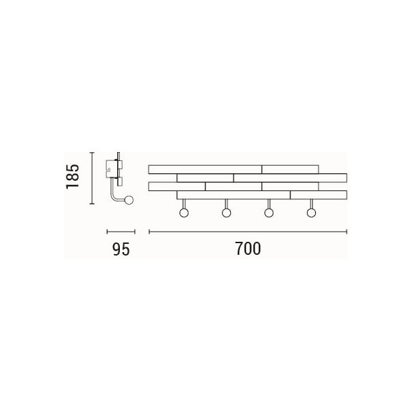 Φωτιστικο επιτοιχιο led 10w 700lm 3000k 700x185x95mm ξυλο-μεταλλο Arte Illumina wal