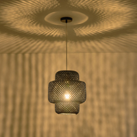 Φωτιστικο κρεμαστο bamboo 1xe27 max15w 310x310x1480mm μαυρο Arte Illumina avra