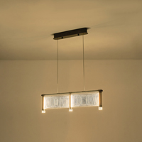 Φωτιστικο κρεμαστο ακρυλικο led 24w 3024lm 3000k 600x270x175mm γαλλικό χρυσό Arte Illumina ravena