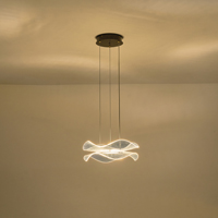 Φωτιστικο κρεμαστο ακρυλικο στρογγυλο led 24w 2160lm 3000k φ340x1250mm μαυρο Arte Illumina firenze