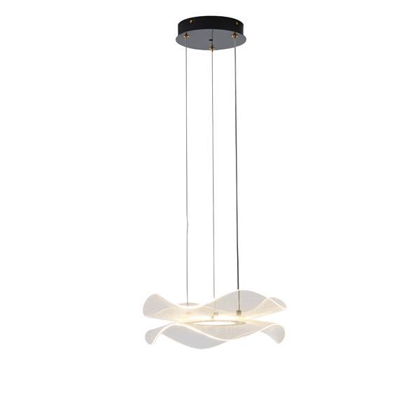 Φωτιστικο κρεμαστο ακρυλικο στρογγυλο led 24w 2160lm 3000k φ340x1250mm μαυρο Arte Illumina firenze