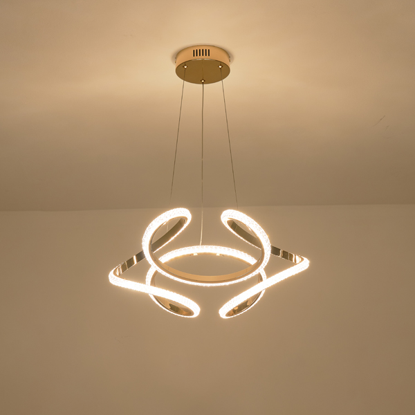 Φωτιστικο κρεμαστο αλουμινιο στρογγυλο led 24w 1900lm 3000k φ500x1200mm χρυσο Arte Illumina saturn