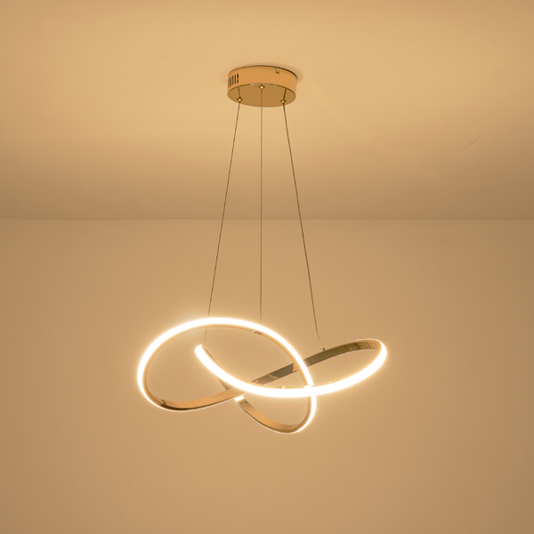 Φωτιστικο κρεμαστο αλουμινιο στρογγυλο led 30w 2000lm 3000k φ600x1200mm χρυσο Arte Illumina venus